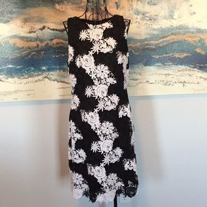 Lauren black & white lace dress
